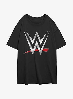 WWE Chrome Logo Girls Oversized T-Shirt