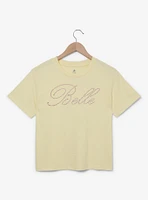 Disney Beauty and the Beast Belle Rhinestone Women's Cropped T-Shirt — BoxLunch Exclusive