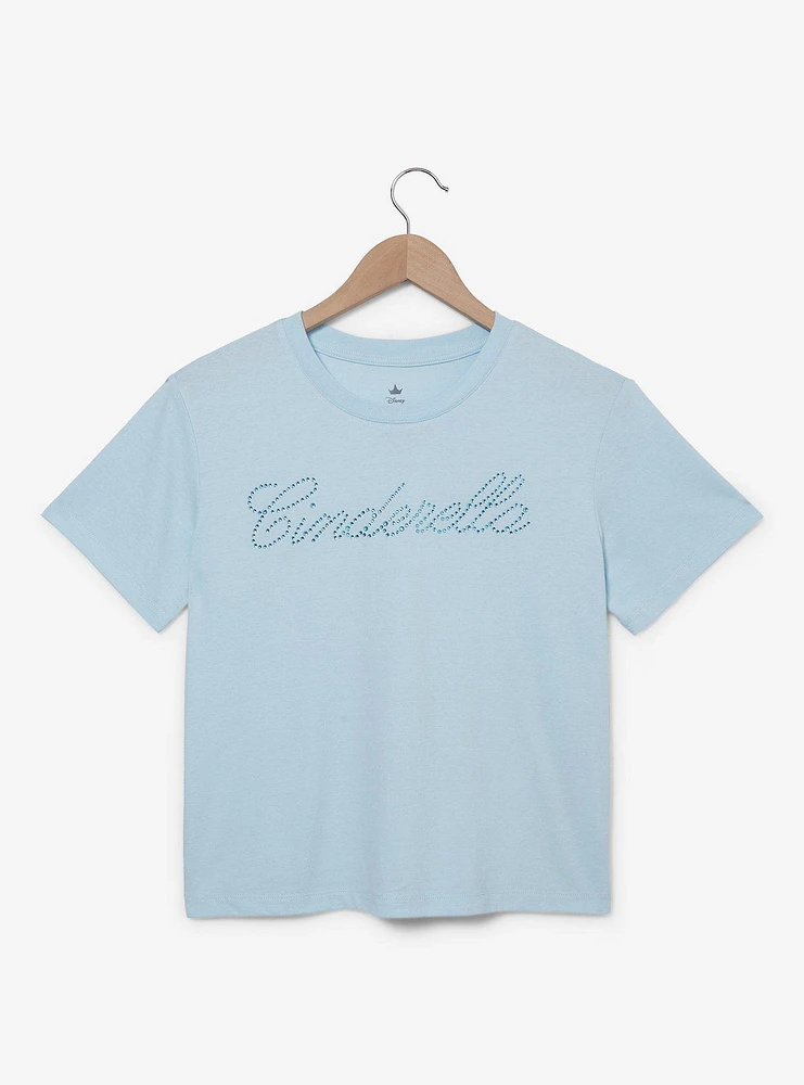 Disney Cinderella Rhinestone Women's Cropped T-Shirt — BoxLunch Exclusive