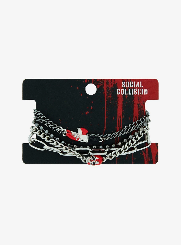 Social Collision Bloody Weapon Chain Bracelet Set