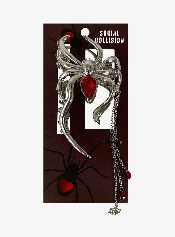 Social Collision Red Spider Claw Hair Clip