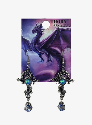 Thorn & Fable Dragon Cross Bead Earrings