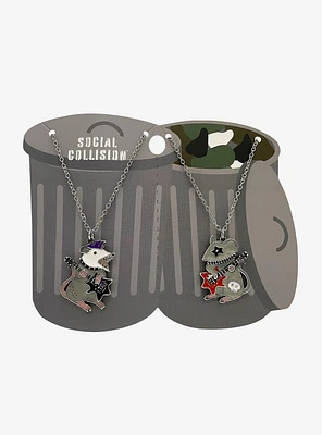 Social Collision Rock Star Rat & Possum Best Friend Necklace Set