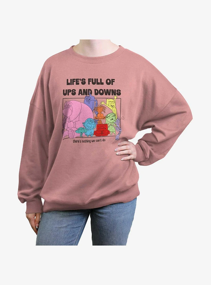 Disney Pixar Inside Out 2 Life's Full Of Ups And Downs Girls Oversized Sweatshirt