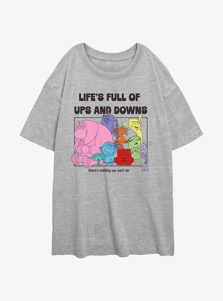 Disney Pixar Inside Out 2 Life's Full Of Ups And Downs Girls Oversized T-Shirt