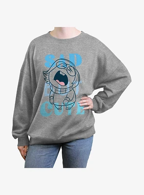 Disney Pixar Inside Out 2 Sad But Cute Girls Oversized Sweatshirt