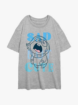 Disney Pixar Inside Out 2 Sad But Cute Girls Oversized T-Shirt