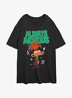 Disney Pixar Inside Out 2 Always Anxious Girls Oversized T-Shirt