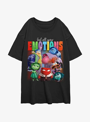 Disney Pixar Inside Out 2 Feel Your Emotions Girls Oversized T-Shirt