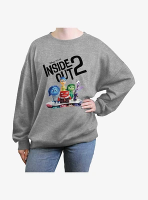 Disney Pixar Inside Out 2 Movie Poster Girls Oversized Sweatshirt