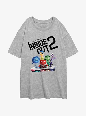 Disney Pixar Inside Out 2 Movie Poster Girls Oversized T-Shirt