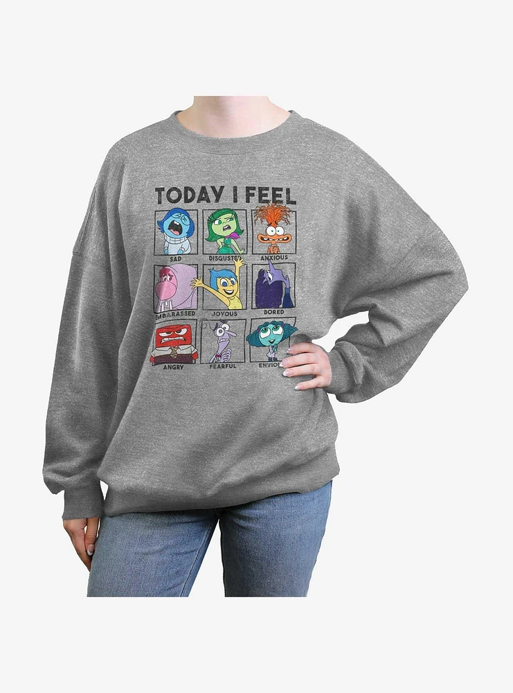 Disney Pixar Inside Out 2 Today I Feel Girls Oversized Sweatshirt