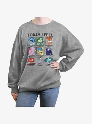 Disney Pixar Inside Out 2 Today I Feel Girls Oversized Sweatshirt