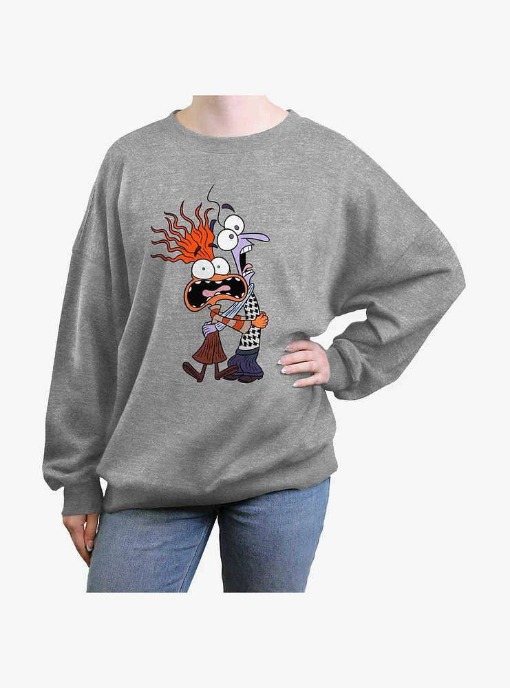 Disney Pixar Inside Out 2 Anxiety And Fear Girls Oversized Sweatshirt