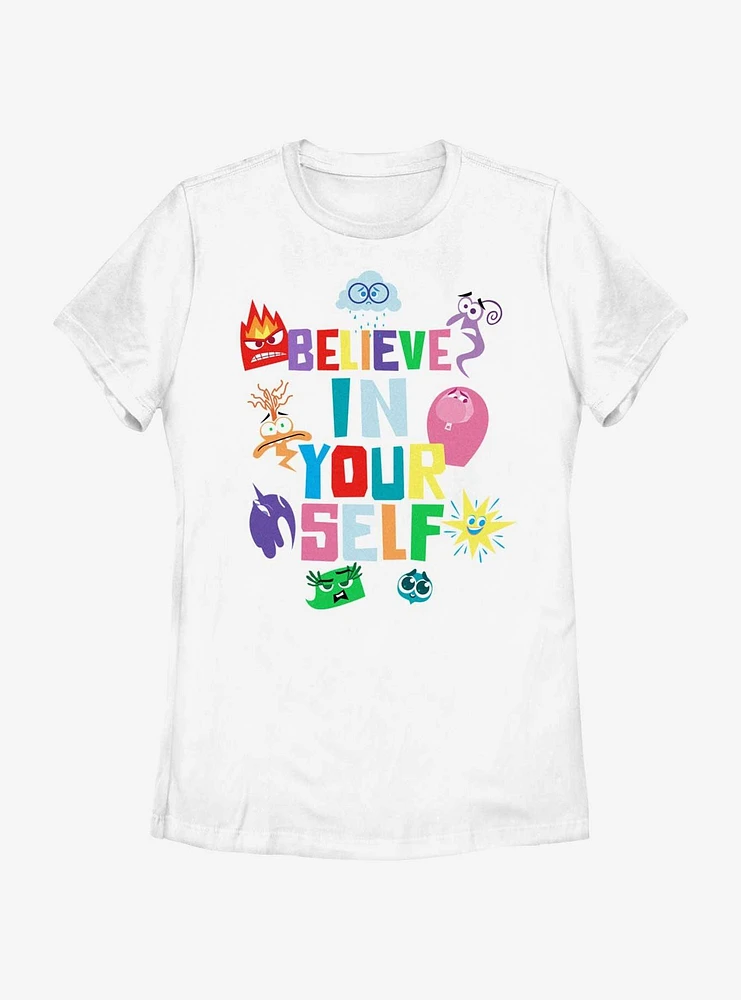 Disney Pixar Inside Out 2 Believe Your Self Womens T-Shirt