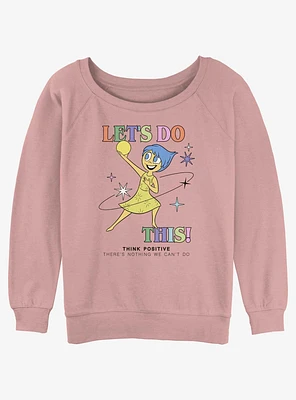 Disney Pixar Inside Out 2 Let's Do This Joy Womens Slouchy Sweatshirt