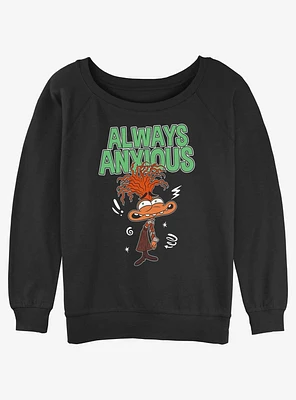 Disney Pixar Inside Out 2 Always Anxious Womens Slouchy Sweatshirt