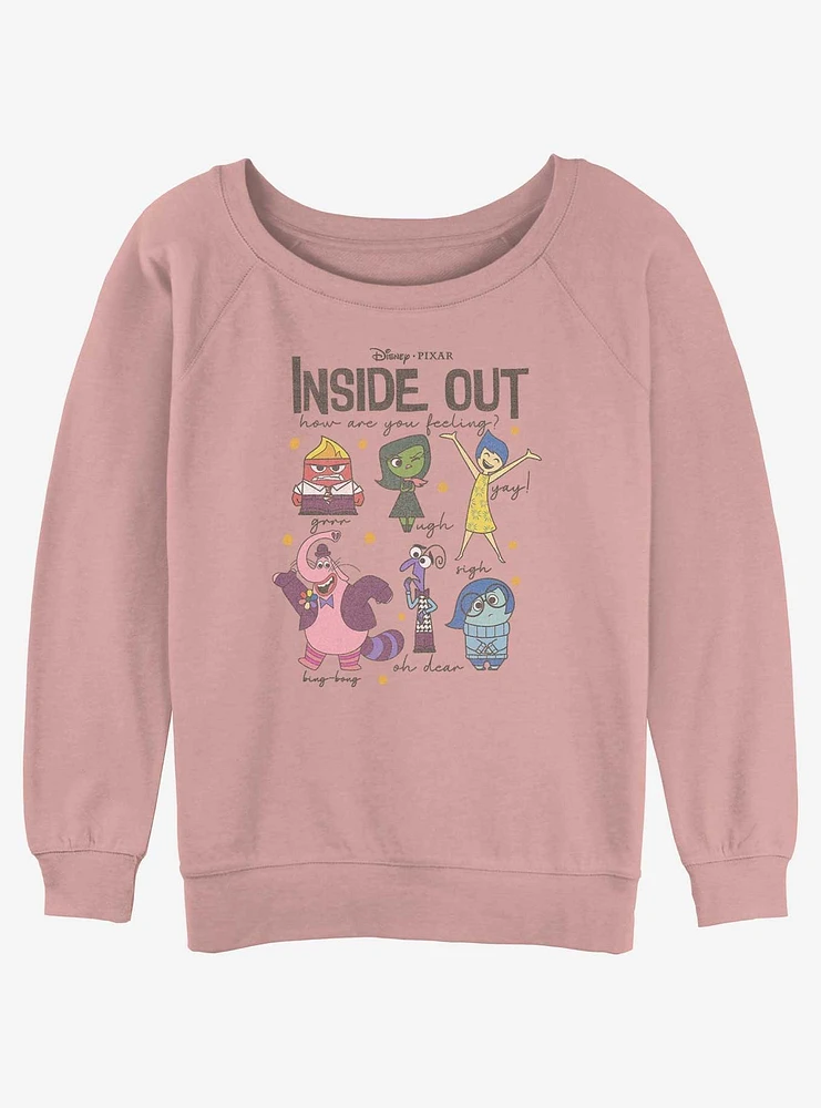 Disney Pixar Inside Out 2 All The Feels Womens Slouchy Sweatshirt