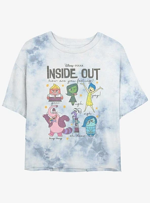 Disney Pixar Inside Out 2 All The Feels Womens Tie-Dye Crop T-Shirt