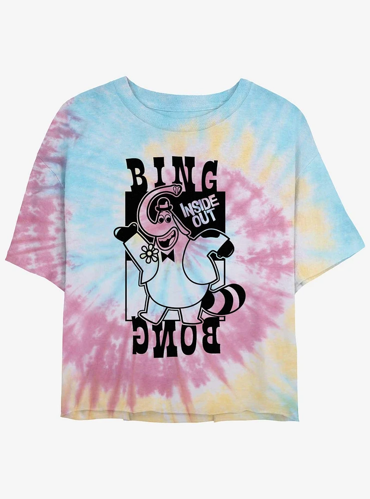 Disney Pixar Inside Out 2 Bing Bong Womens Tie-Dye Crop T-Shirt