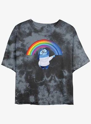 Disney Pixar Inside Out 2 Sadness Cheer Up Womens Tie-Dye Crop T-Shirt