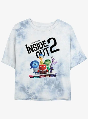 Disney Pixar Inside Out 2 Movie Poster Womens Tie-Dye Crop T-Shirt