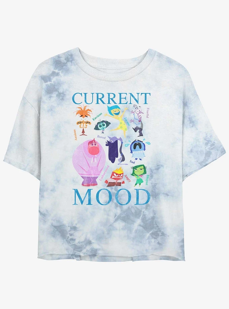 Disney Pixar Inside Out 2 Current Mood Womens Tie-Dye Crop T-Shirt