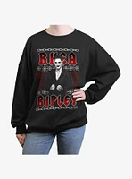 WWE Rhea Ripley Ugly Sweater Pattern Girls Oversized Sweatshirt