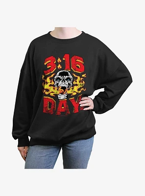 WWE 3:16 Day Stone Cold Steve Austin Girls Oversized Sweatshirt