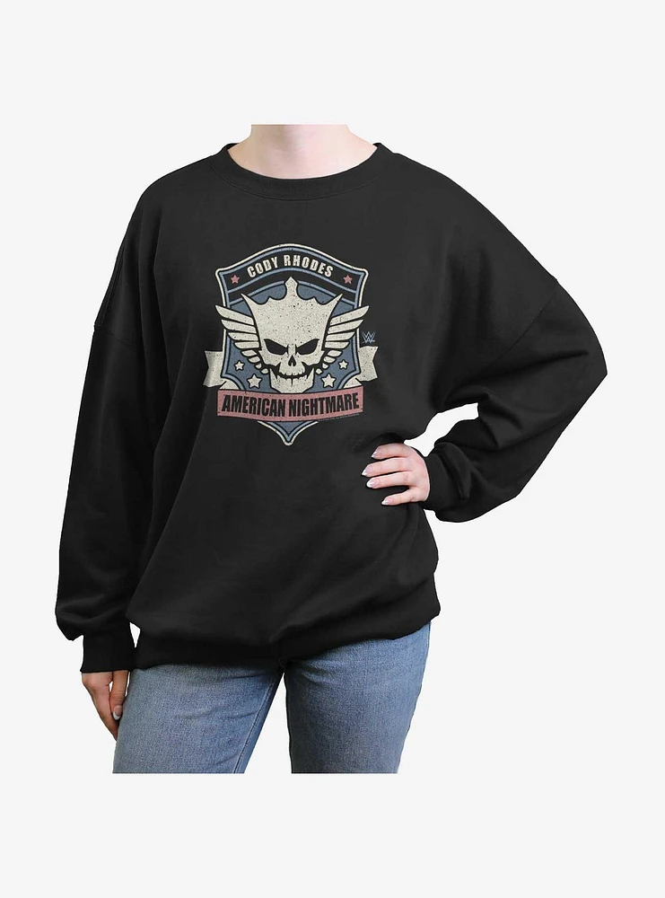 WWE American Nightmare Cody Rhodes Crest Girls Oversized Sweatshirt