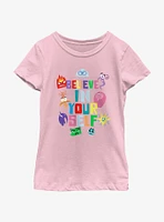 Disney Pixar Inside Out 2 Believe Your Self Girls Youth T-Shirt