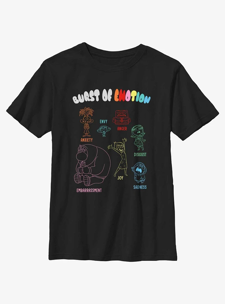 Disney Pixar Inside Out 2 Burst Of Emotion Youth T-Shirt