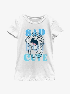 Disney Pixar Inside Out 2 Sad But Cute Girls Youth T-Shirt