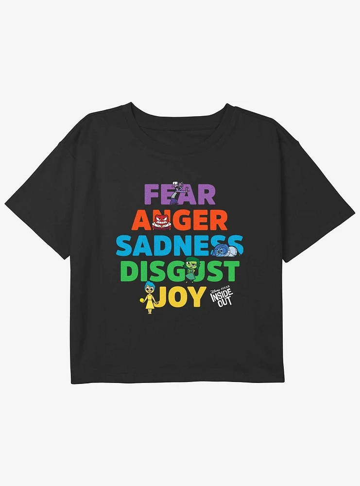 Disney Pixar Inside Out 2 All The Emotions Girls Boxy Crop T-Shirt