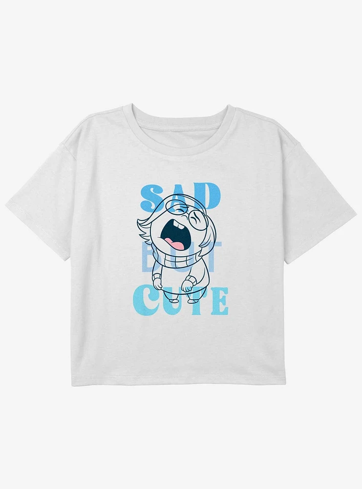 Disney Pixar Inside Out 2 Sad But Cute Girls Boxy Crop T-Shirt