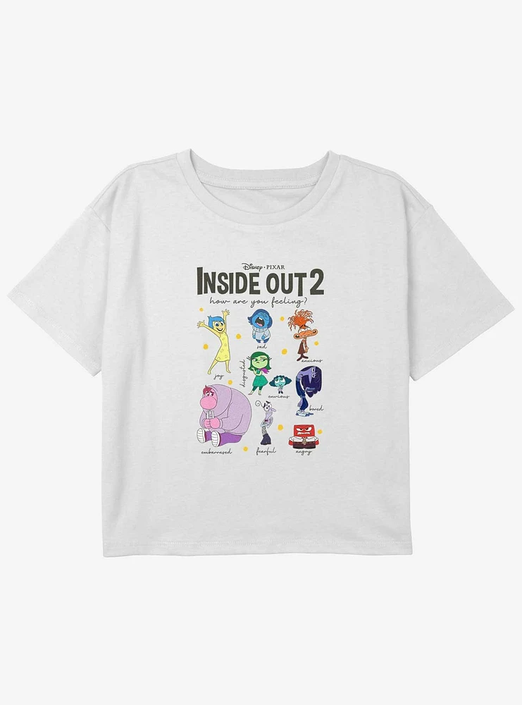 Disney Pixar Inside Out 2 Textbook Of Emotions Girls Boxy Crop T-Shirt