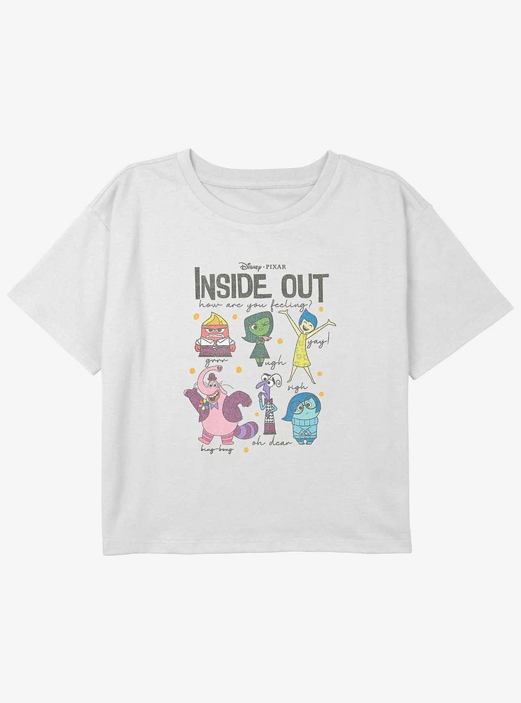 Disney Pixar Inside Out 2 All The Feels Girls Boxy Crop T-Shirt