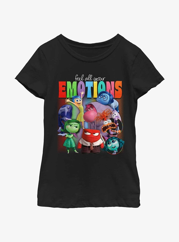 Disney Pixar Inside Out 2 Feel Your Emotions Girls Youth T-Shirt