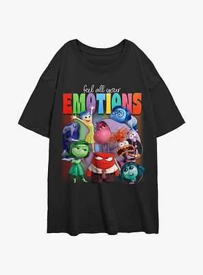 Disney Pixar Inside Out 2 Feel Your Emotions Womens Oversized T-Shirt