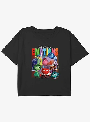 Disney Pixar Inside Out 2 Feel Your Emotions Girls Boxy Crop T-Shirt