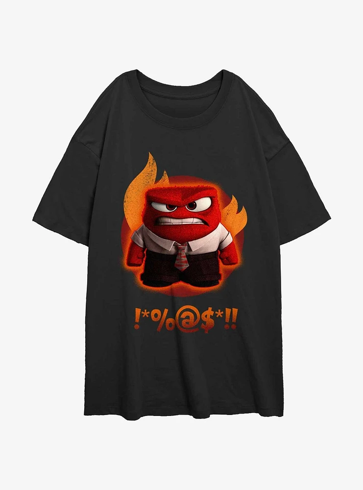 Disney Pixar Inside Out 2 Anger Managed Womens Oversized T-Shirt