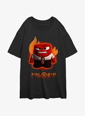 Disney Pixar Inside Out 2 Anger Managed Womens Oversized T-Shirt