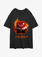 Disney Pixar Inside Out 2 Anger Managed Womens Oversized T-Shirt