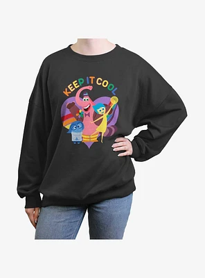 Disney Pixar Inside Out 2 Keep It Cool Womens Oversized Sweatshirt