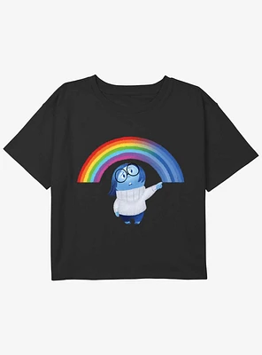 Disney Pixar Inside Out 2 Sadness Cheer Up Girls Boxy Crop T-Shirt