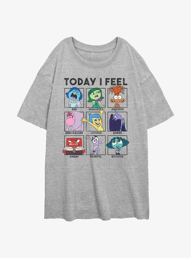 Disney Pixar Inside Out 2 Today I Feel Womens Oversized T-Shirt