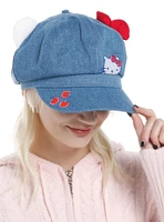 Hello Kitty Ears & Bow Denim Cabbie Hat