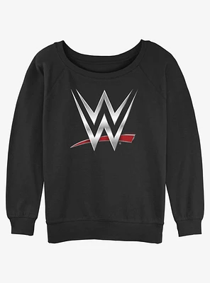 WWE Chrome Logo Womens Slouchy Sweatshirt