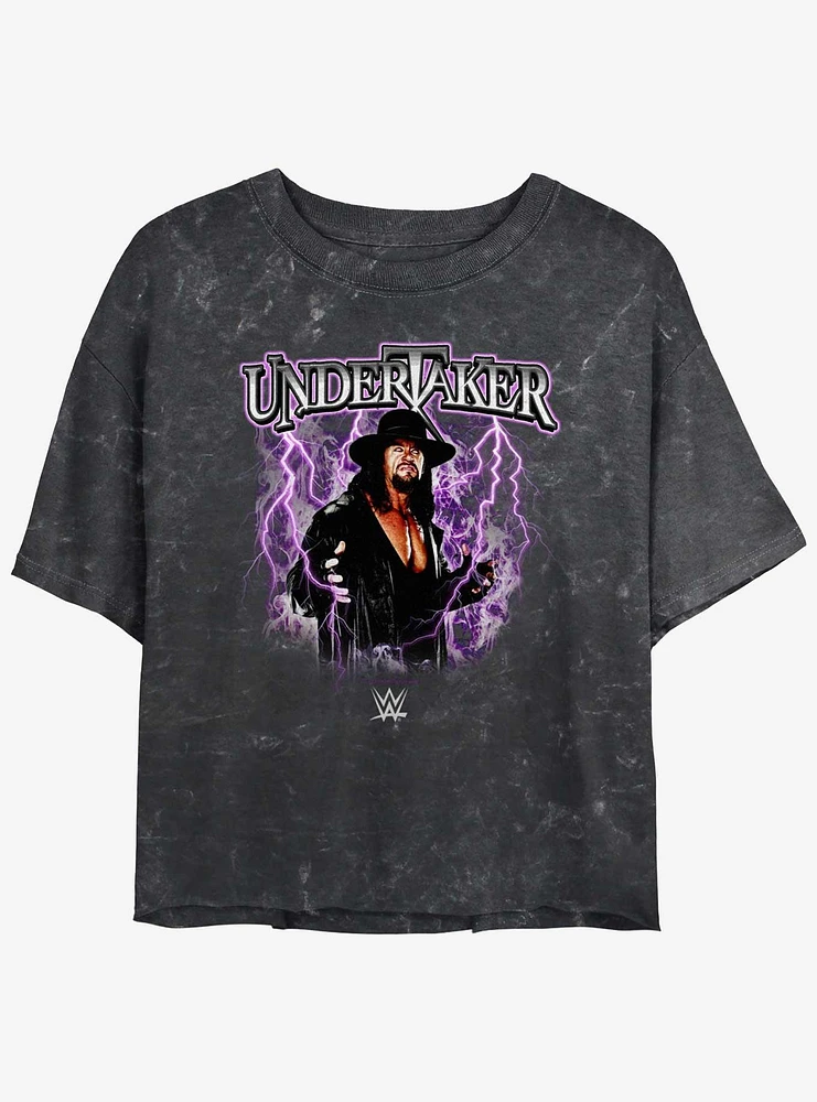 WWE The Undertaker Mineral Wash Womens Crop T-Shirt