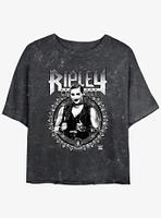 WWE Rhea Ripley Metal Mineral Wash Womens Crop T-Shirt